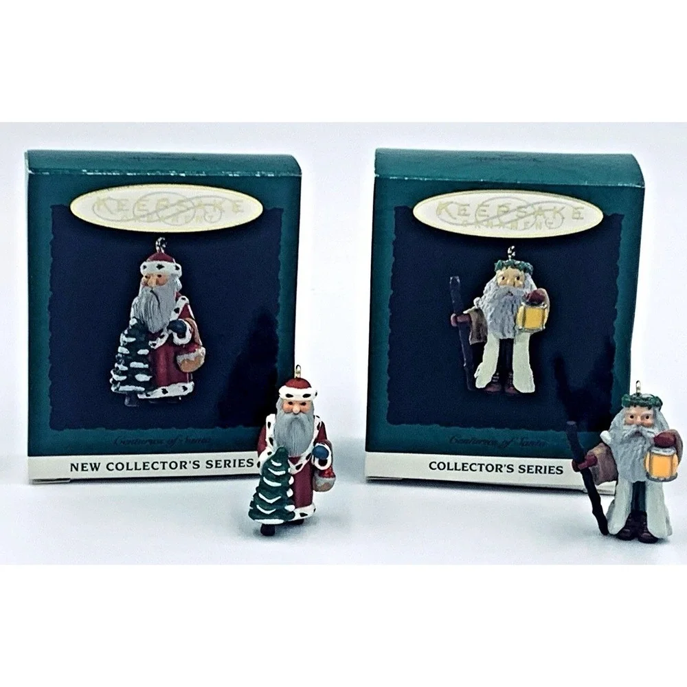 VTG Hallmark Miniature Centuries of Santa Series #1‎ 1994 and #3 1996 Ornaments